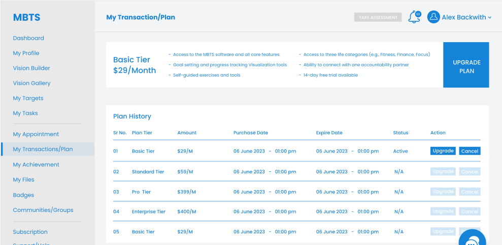 MBTS Wireframe Screen